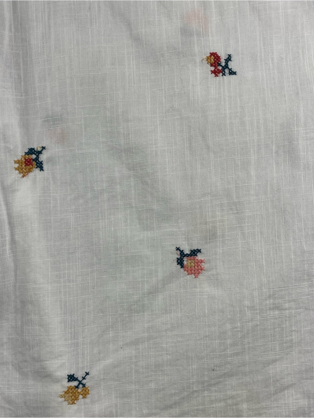 Madewell Cross-Stitch Floral Cotton Cottagecore Feminine Airy Pocket Shirt XL - Picture 10 of 12